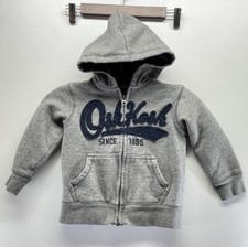   OSHKOSH - BOY'S GRAY HOODED JACKET SIZE 4