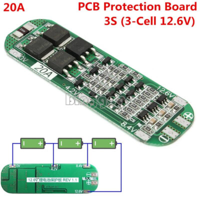 10PCS 3S 20A 12.6V Li-ion Lithium Battery Cell PCB BMS Protection Board
