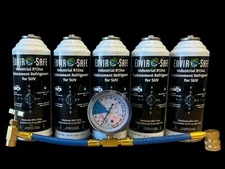 Envirosafe Industrial R134a Replacement Refrigerant SUV, 5 cans, Brass Gauge