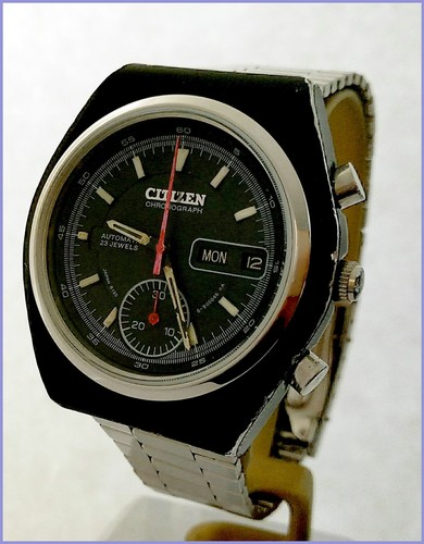 Early BLS Cronografo 67-9551 Citizen automatico 23J Giorno/Data Orologio  39mm Nero | eBay