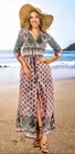 ⛱️SUMMER SALE🌷Short Sleeve Floral Long Summer Beach Sun dress V Neck Floral