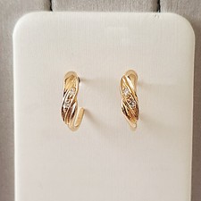 Ohrringe Gelbgold 750er / 18 kt Diamanten 0,04 ct Halbcreole