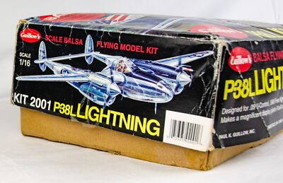 Flying Airplane Model Kit Guillows P-38L Lightning US WWII Fighter