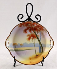 Nippon Hand Painted Scenic Small Porcelain Bowl-Green M