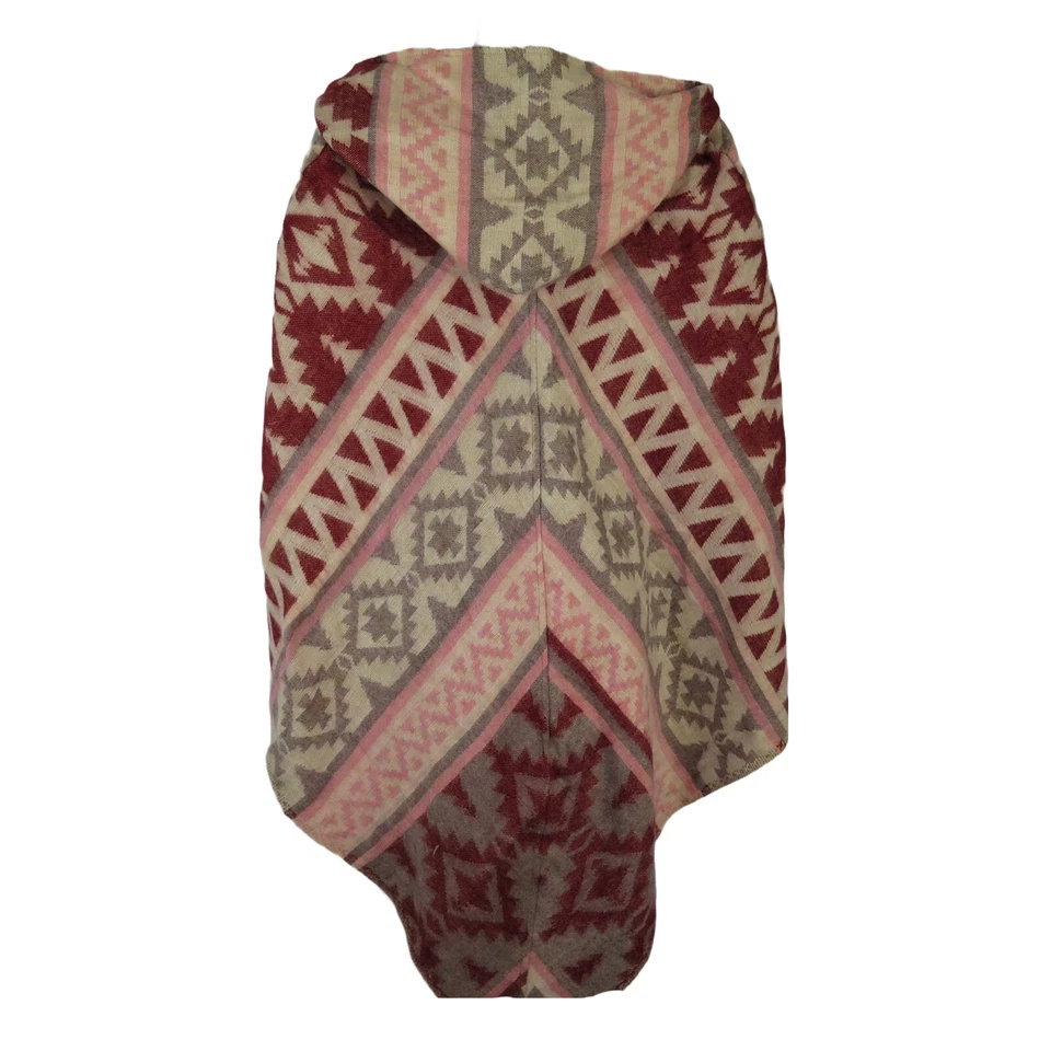 Poncho|2 Botones|Borlas | Capucha+Bolsillo|Boho|Desierto|Mezcla de Lana Yak|1 Talla|Arena Foto 3 de 4