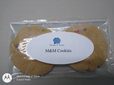 D and S Treats Two Dozen Soft Handmade M&M Cookies 