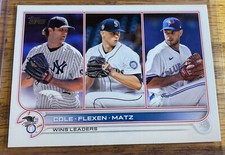 Cole / Flexen / Matz 2022 Topps Series 1 Base League Leaders #270  MLB Baseball