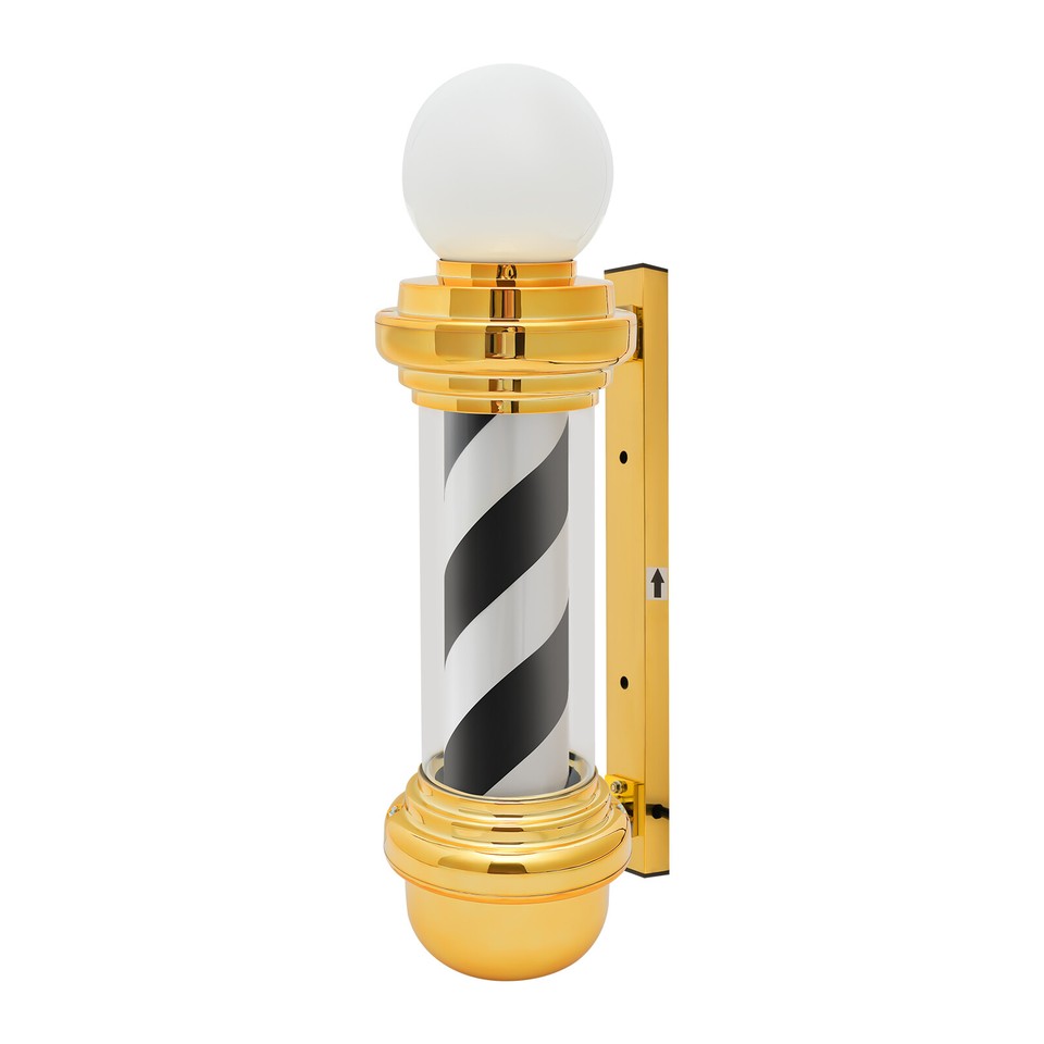 Barber Pole Light,Black,White,Gold Rotating Hair Salon Open Sign,IP54 ...