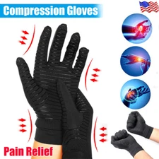 Copper Arthritis Gloves Compression Wrist Hand Joint Pain Relief Support Brace