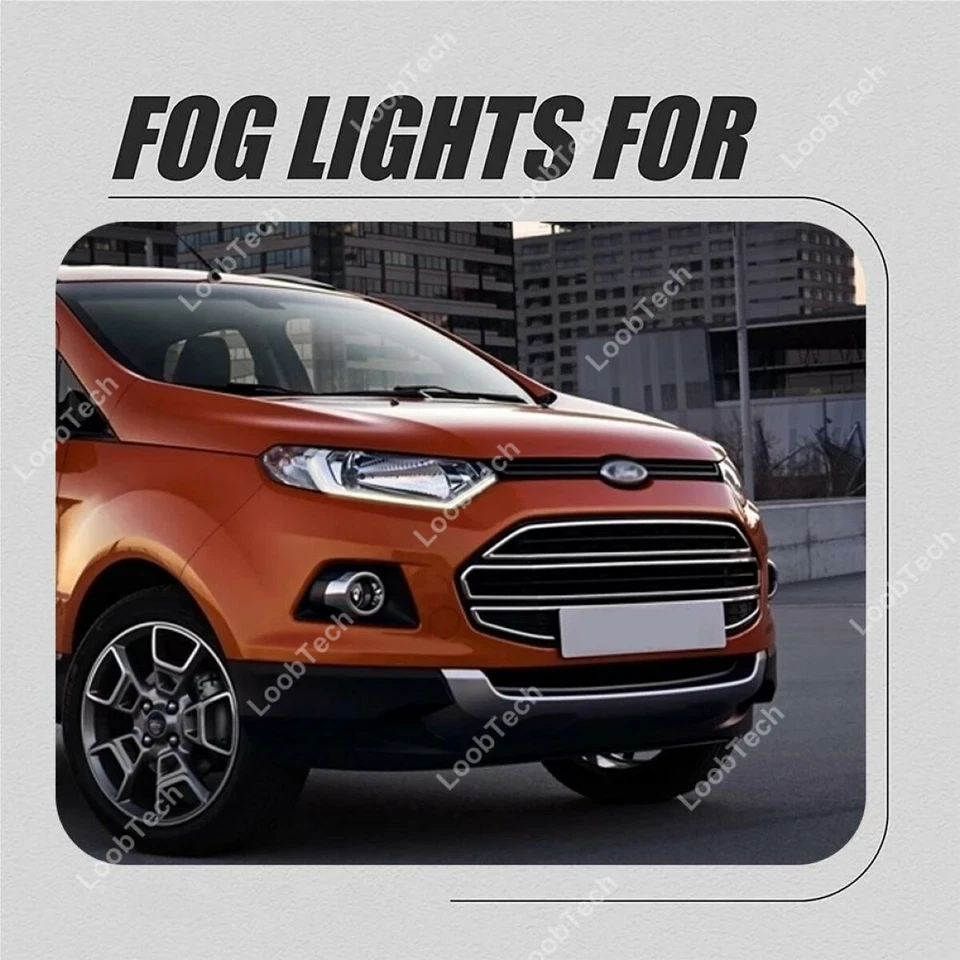 Para Ford Ecosport 13- Luz antiniebla halógena parachoques marco cubierta luz de circulación diurna Foto 2 de 4