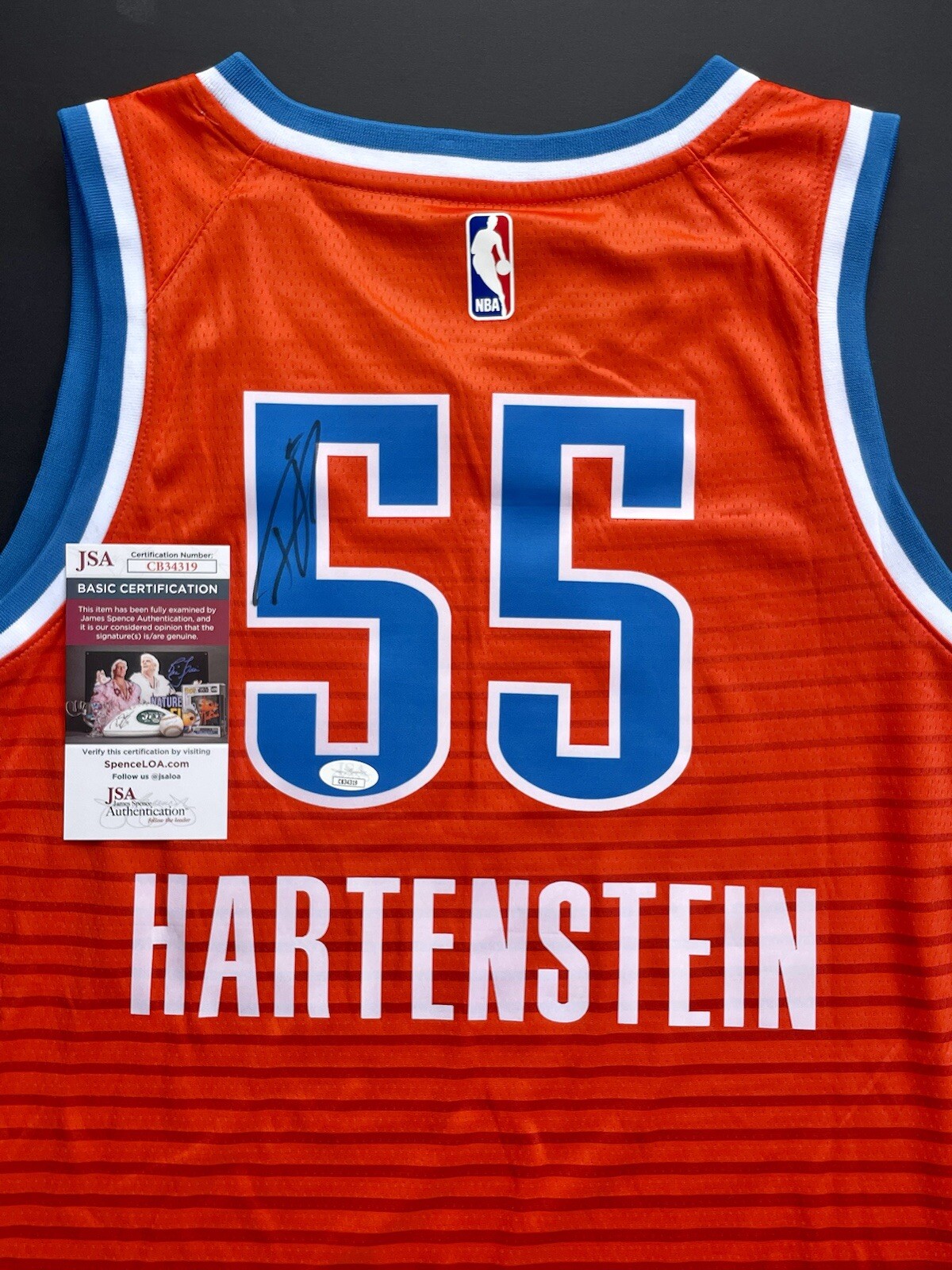 Isaiah Hartenstein Autographed Signed Oklahoma City Thunder Jersey JSA COA 