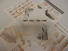 TEMPORARY METALLIC GOLD SILVER METALLIC TATTOOS CHILD OF WILD FULL SHEETS SET