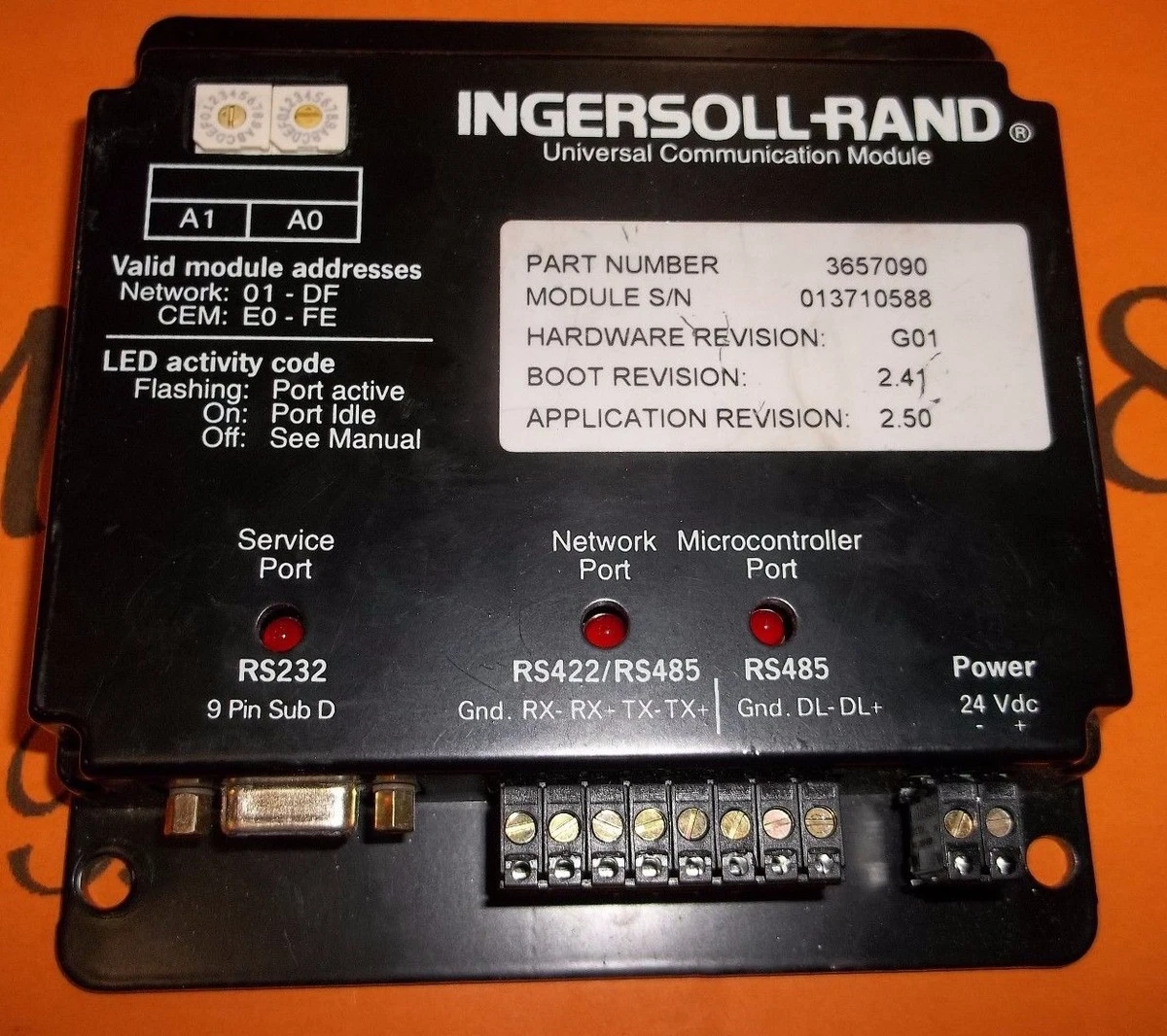 INGERSOLL-RAND UNIVERSAL COMMUNICATION MODULE 3657090 G01 2.41 