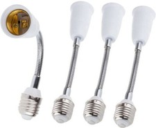 4 Pack E27 Adjustable Flexible Light Bulb Extension Socket Lamp Adapter Extender