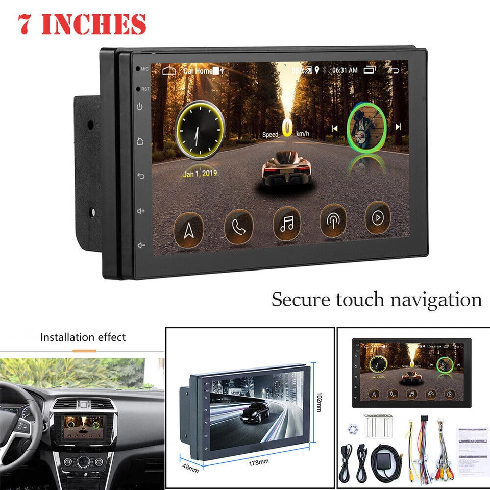 Reproductor de MP5 estéreo radio multimedia pantalla táctil de coche de 7 pulgadas para iOS/Android FM para automóvil Foto 2 de 4