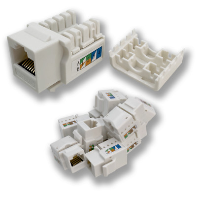 1409 Cat 6 Self Terminating Keystone Jack White