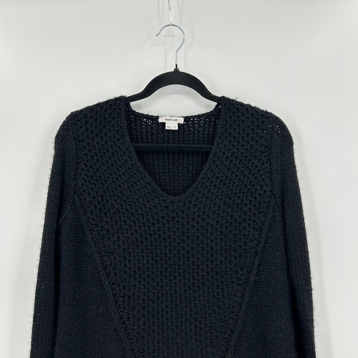 美品✨HELMUT LANG ニット 変形 アシンメトリー 黒 S HELMUT LANG Black Alpaca Camel Hair Blend Super Soft Knit Sweater