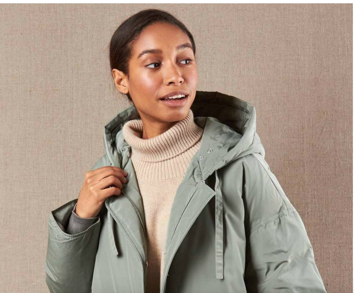 New 12 STOREEZ fur hood puffer pistachio winter coat brunello