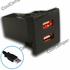 VW T5 Transporter Phone Charger FLAT Dash Blank Switch + USB Extension Audio Red