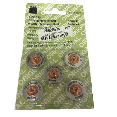 Trumpf 0352283 1.4 mm Laser Cutting Chrome-Plated Nozzle (Pack of 5) -