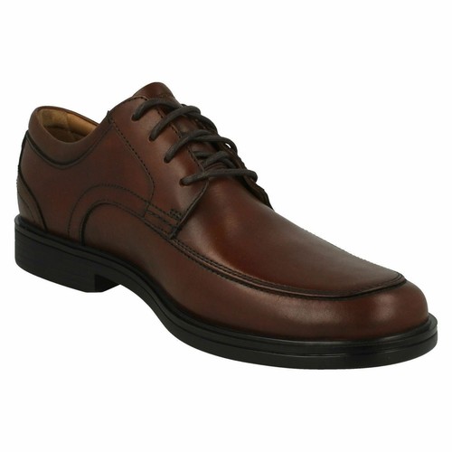 Mens Clarks 'Un Aldric Park' Black Or Tan Leather Lace Up Shoes - G & H Fittings - Picture 19 of 21