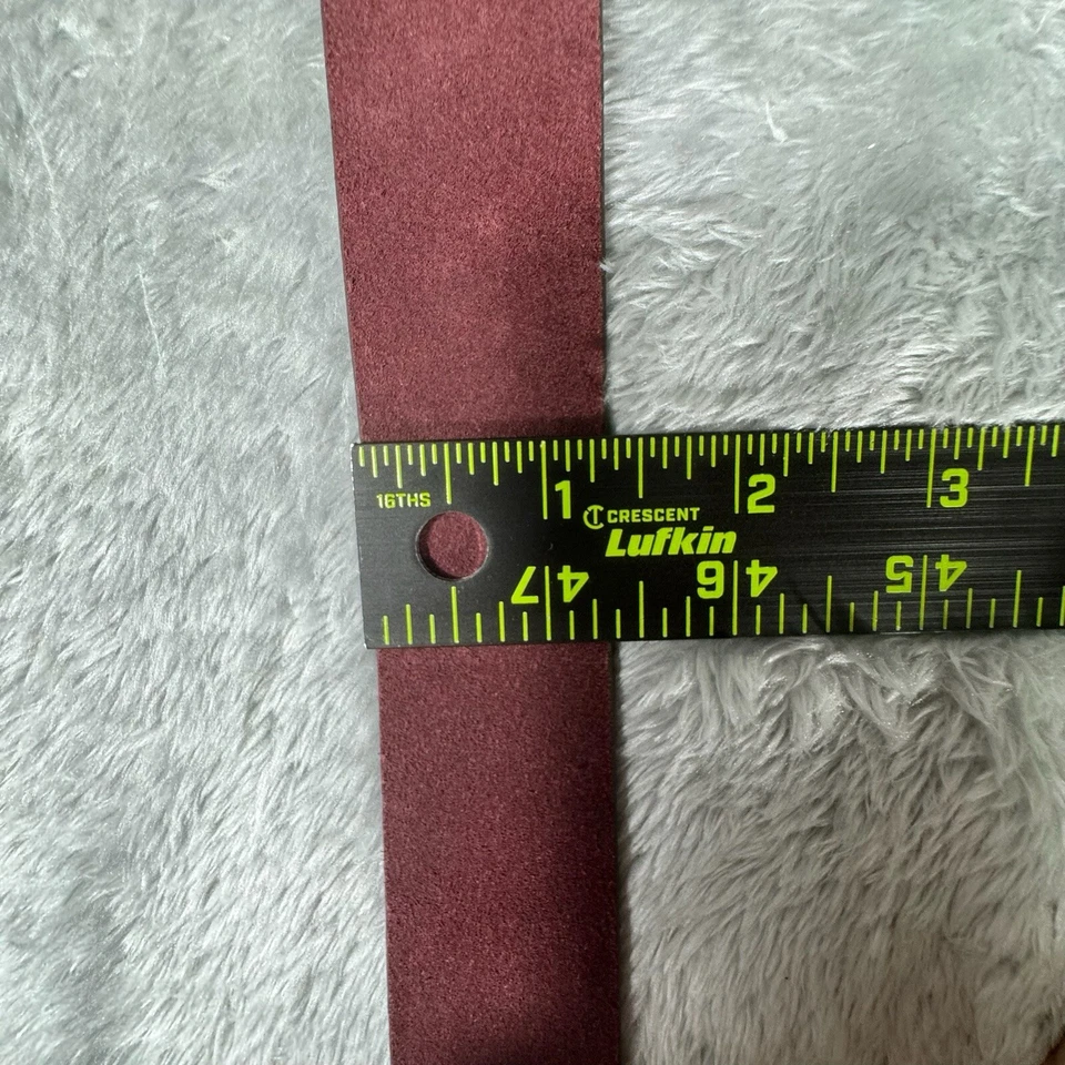 Cinturón ROBERT GRAHAM Hombre 40 Borgoña Gamuza Tono Plateado Hebilla Vino Foto 4 de 4