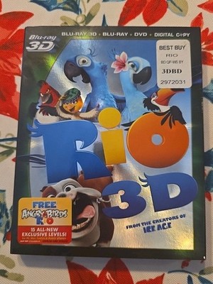 Rio 3D 4 Disc Combo Pack With SLIPCOVER BRAND NEW SEALED 