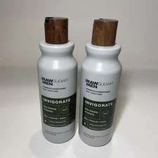 Set Of 2 Raw Sugar Men's Invigorate 2-in-1 Shampoo/Conditioner w/Charcoal, 18 oz