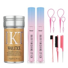 Hair Wax Stick Set for Flyaways, Slick Back Hair Finishing Tool Kit - Edge Br...