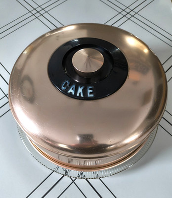 KROMEX Rose Gold Copper Cake Cover w/Original Glass Plate MCM