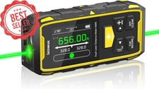 Dual Laser Measure Tool 393Ft Rechargeable w/ LCD, Angle Sensor, 6 Units Mode