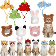 8 Pcs Cat Costume Hats, Cat Costume Halloween Bunny Hat Outfit with Ears, Cute B