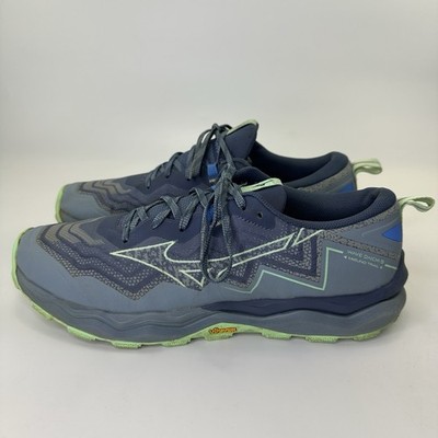 Mizuno Wave Daichi 9 Trail Running Shoes Indigo Neo Mint Sneakers Men s Sz 12.5