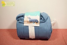 Pillowfort Twin Box Stitch Microfiber Kids' Quilt Blue