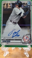 Jake Sanford 2020 Bowman Chrome Auto Green MOJO Refractor /99 Yankees