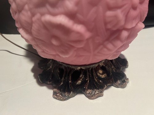 Fenton "Poppy" PINK COLOR Custard Glass GWTW Lamp GREAT Condition - Picture 6 of 10