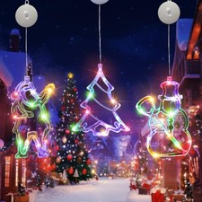 Christmas Window Lights Decorations, 3PCS Hanging Multicolor