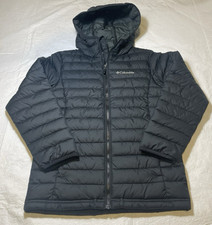 NEW Columbia Puffer Jacket Youth M 10/12 Black Omni-Heat Hooded Coat NWOT