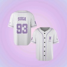 Baseball Jersey Kpop BTS Arirang World Tour Concert Outfit Suga Yoongi Shirt AM1