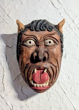 Larve - Schreckmaske  - Teufel - um  - Laienarbeit - wohl Schwarzwald - Fasnet 