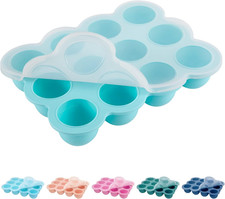 12X1.5Oz Baby Food Freezer Tray with Clip Lid Light Green  Food Grade Silicone