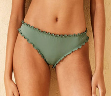 Shade  Shore Women's Ruffle Cheeky Bikini Bottom - Green Size Small 4-6