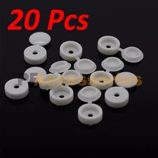 Wideskall 20 Pcs Hinged Plastic Screw Covers White (Fold Snap Caps)