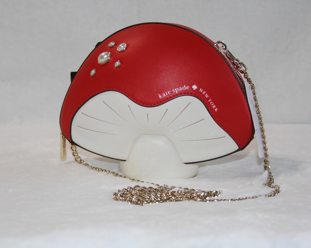 KATE SPADE Take a Hike 3D Mushroom Crossbody Bag Handbag Ruby Red