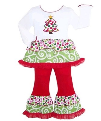 AnnLoren  Size 24M Christmas 2pc Tunic and Legging Outfit  