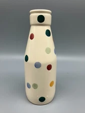 LARGE EMMA BRIDGEWATER HAND DECORATED POLKA DOT POTTERY MILK BOTTLE
