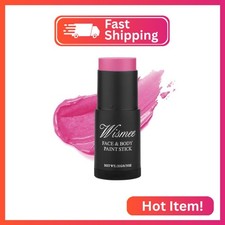 Wismee Hot Pink Face Paint Stick, Cream Blendable Full Coverage Face Body Paint