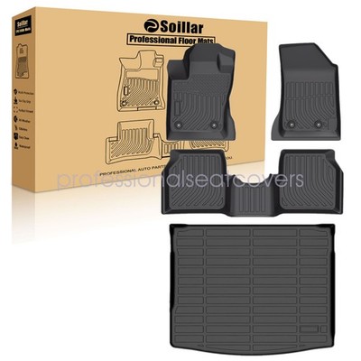 For 2017-2025 Jeep Compass All Weather Black TPE Floor Mats Trunk Cargo Liner