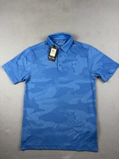 Under Armour Playoff Polo Shirt Men s Small Blue Camouflage Performance Golf
