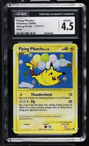 CGC 4.5 Flying Pikachu 113/111 Rising Rivals Holo Pokemon Card